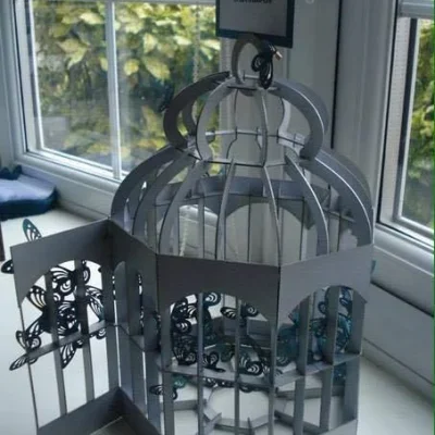 Decorative Birdcage Lantern CNC DXF SVG Free Download CNC laser cut design