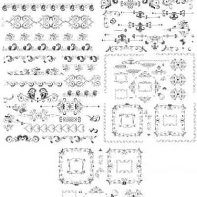 Decorative Borders Frames Collection CNC DXF SVG Free Download CNC laser cut design