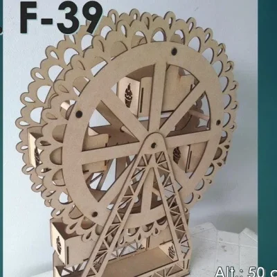 Decorative Ferris Wheel Model CNC DXF SVG Free Download CNC laser cut design