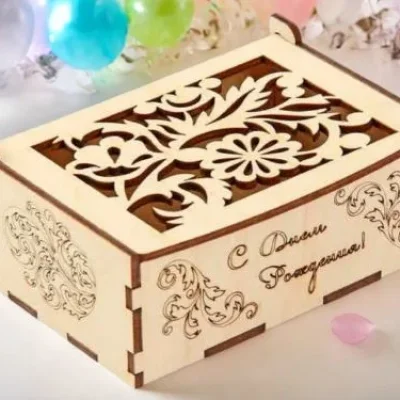 Decorative Floral Gift Box CNC DXF SVG Free Download CNC laser cut design