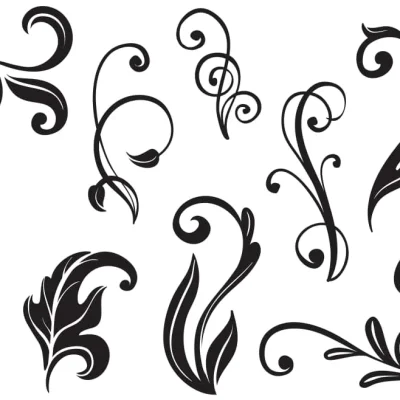 Decorative Floral Swirls CNC DXF SVG Free Download CNC laser cut design