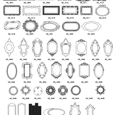 Decorative Frame Collection CNC DXF SVG Free Download CNC laser cut design