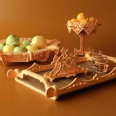 Decorative Fruit Bowl Serving Tray CNC DXF SVG Free Download CNC laser cut design