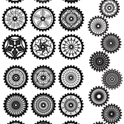 Decorative Gear Collection CNC DXF SVG Free Download CNC laser cut design