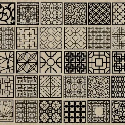 Decorative Geometric Patterns Collection CNC DXF SVG Free Download CNC laser cut design