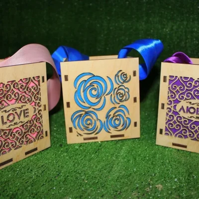 Decorative Gift Boxes Rose Pattern CNC DXF SVG Free Download CNC laser cut design