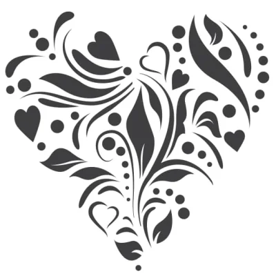 Decorative Heart Floral Swirl CNC DXF SVG Free Download CNC laser cut design
