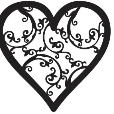 Decorative Heart Swirl Pattern CNC DXF SVG Free Download CNC laser cut design