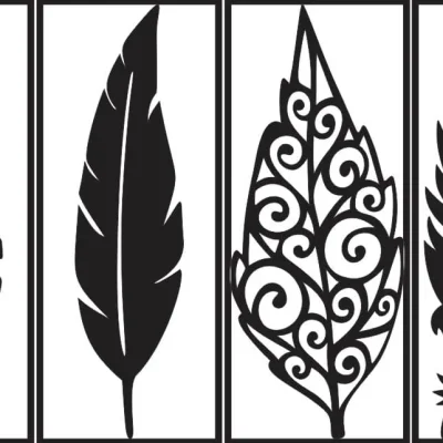 Decorative Leaf Pattern Set CNC DXF SVG Free Download CNC laser cut design