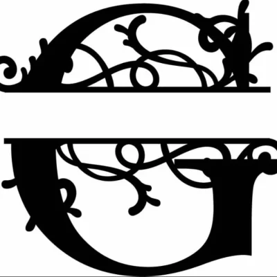 Decorative Letter G Ornamental CNC DXF SVG Free Download CNC laser cut design