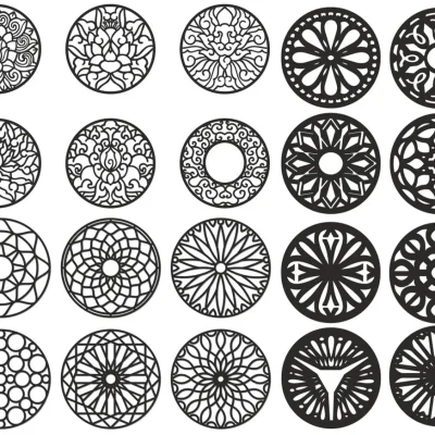 Decorative Mandala Collection 20 Designs CNC DXF SVG Free Download CNC laser cut design