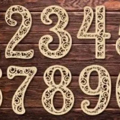Decorative Numbers 0-9 Set CNC DXF SVG Free Download CNC laser cut design