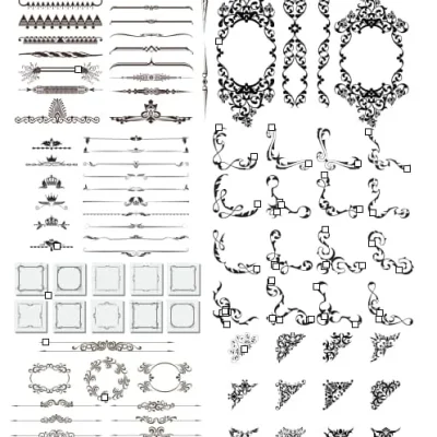 Decorative Ornamental Border Frame Elements CNC DXF SVG Free Download CNC laser cut design