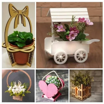 Decorative Plant Holders CNC DXF SVG Free Download CNC laser cut design