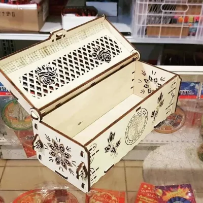 Decorative Storage Box Rose Pattern CNC DXF SVG Free Download CNC laser cut design