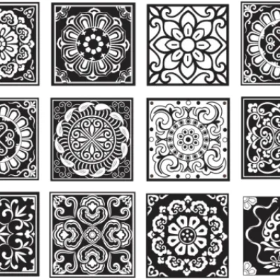 Decorative Tiles Pattern Collection CNC DXF SVG Free Download CNC laser cut design