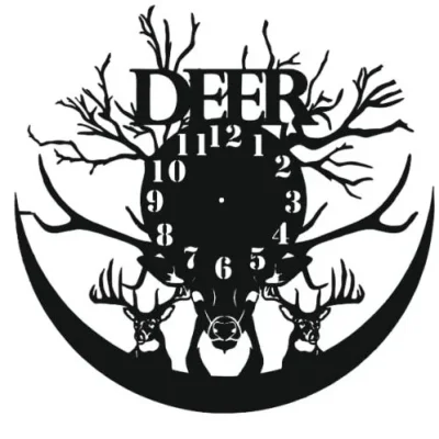 Deer Clock Face CNC DXF SVG Free Download CNC laser cut design