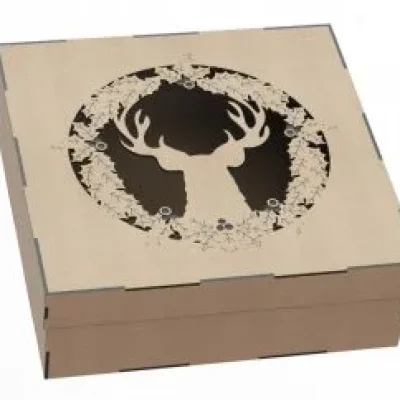 Deer Head Box Top CNC DXF SVG Free Download CNC laser cut design