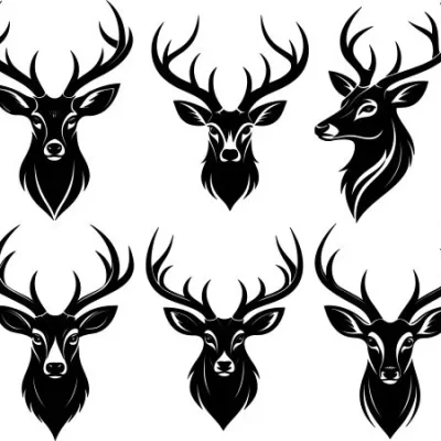 Deer Head Stag Collection CNC DXF SVG Free Download CNC laser cut design