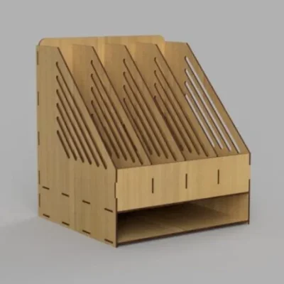 Desktop File Organizer Rack CNC DXF SVG Free Download CNC laser cut design