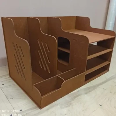 Desktop File Organizer Stand CNC DXF SVG Free Download CNC laser cut design