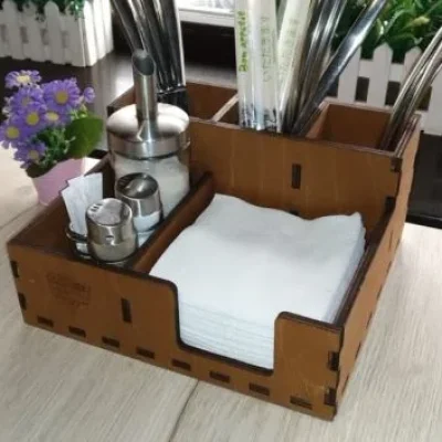 Desktop Napkin Holder Organizer CNC DXF SVG Free Download CNC laser cut design