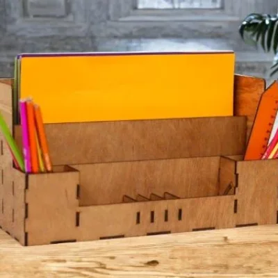 Desktop Organizer Storage Box CNC DXF SVG Free Download CNC laser cut design