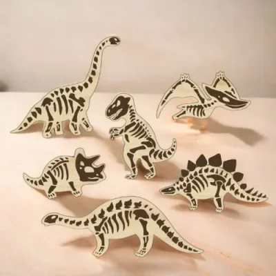 Dinosaur Skeleton Set CNC DXF SVG Free Download CNC laser cut design