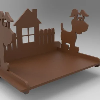 Dog House Scene Display Stand CNC DXF SVG Free Download CNC laser cut design