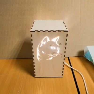 Dog Night Light Box CNC DXF SVG Free Download CNC laser cut design