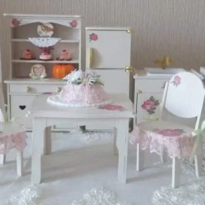 Dollhouse Miniature Kitchen Set CNC DXF SVG Free Download CNC laser cut design