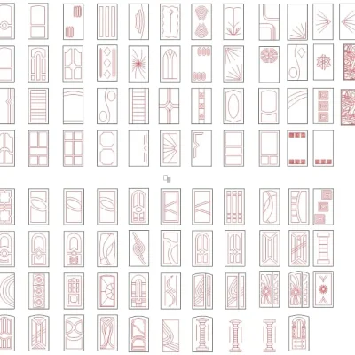 Door Design Collection CNC DXF SVG Free Download CNC laser cut design