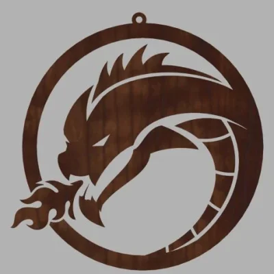 Dragon Circle Ornament CNC DXF SVG Free Download CNC laser cut design