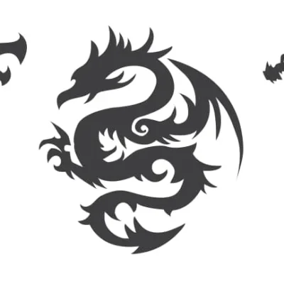 Dragon Tribal Tattoo Set CNC DXF SVG Free Download CNC laser cut design