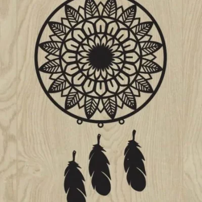 Dream Catcher Mandala Wall Art CNC DXF SVG Free Download CNC laser cut design