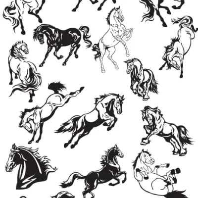 Dynamic Horse Collection CNC DXF SVG Free Download CNC laser cut design