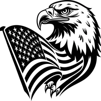 Eagle American Flag CNC DXF SVG Free Download CNC laser cut design