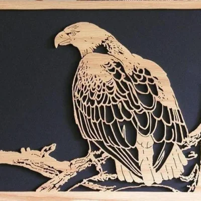 Eagle Bird Perched Branch CNC DXF SVG Free Download CNC laser cut design