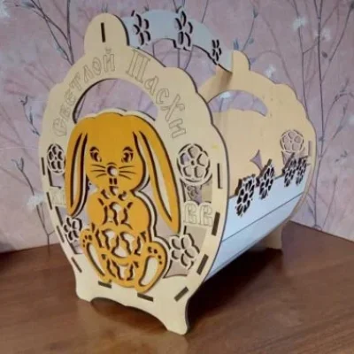 Easter Bunny Basket CNC DXF SVG Free Download CNC laser cut design