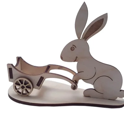 Easter Bunny Cart Display Stand CNC DXF SVG Free Download CNC laser cut design