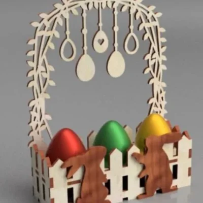 Easter Egg Basket Decorative Arch CNC DXF SVG Free Download CNC laser cut design