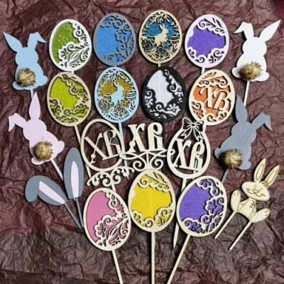 Easter Egg Bunny Decoration CNC DXF SVG Free Download CNC laser cut design