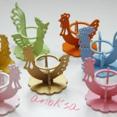 Easter Egg Cup Holders CNC DXF SVG Free Download CNC laser cut design