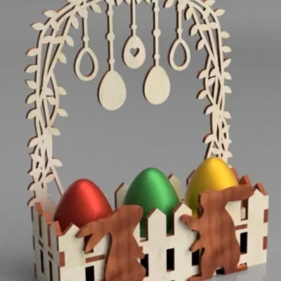 Easter Egg Holder Basket Arch CNC DXF SVG Free Download CNC laser cut design