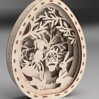 Easter Egg Layered Scene CNC DXF SVG Free Download CNC laser cut design