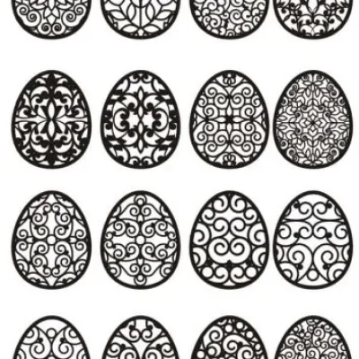 Easter Eggs Ornate Pattern Set CNC DXF SVG Free Download CNC laser cut design