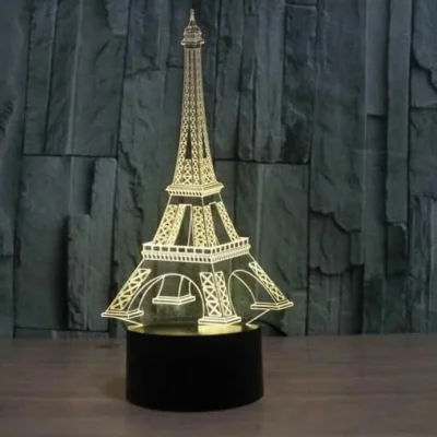 Eiffel Tower 3D Illusion Lamp CNC DXF SVG Free Download CNC laser cut design