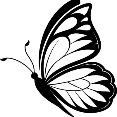 Elegant Butterfly Side Profile CNC DXF SVG Free Download CNC laser cut design
