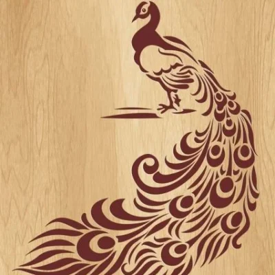 Elegant Peacock Wall Art CNC DXF SVG Free Download CNC laser cut design