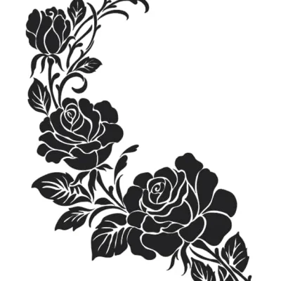 Elegant Rose Vine Floral CNC DXF SVG Free Download CNC laser cut design